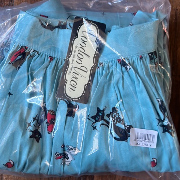 Voodoo Vixen Harper Kitten Print Skirt - Picture 8 of 8